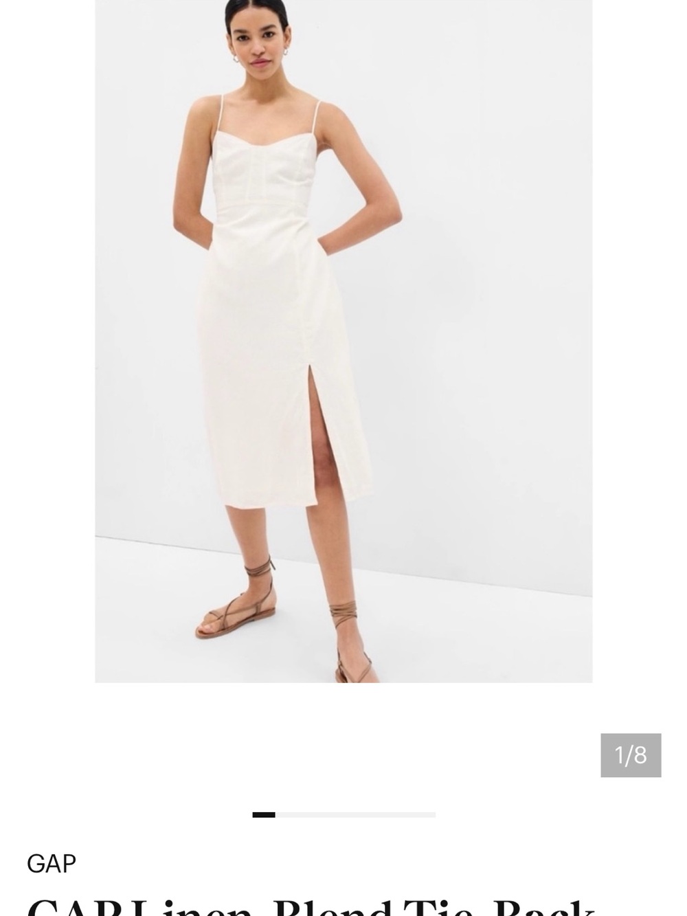 GAP Cream Slip Dress with Spaghetti Straps